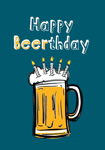 Happy Beerthday - Beer mug with candles