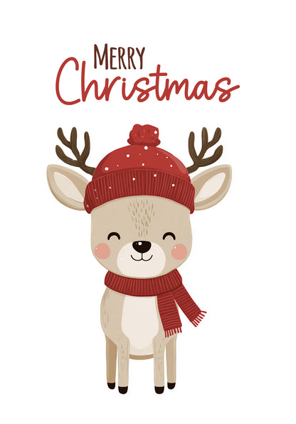 Merry Christmas - Deer with a hat
