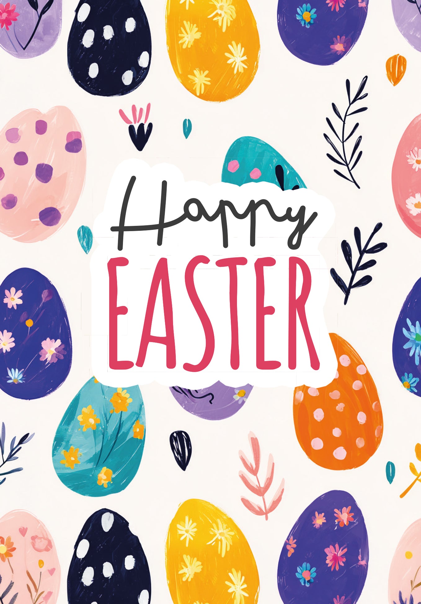 Happy Easter - Colourful easter egg pattern