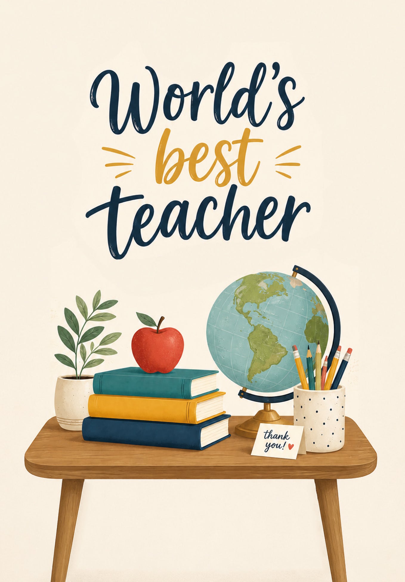 Worlds best teacher - Beige