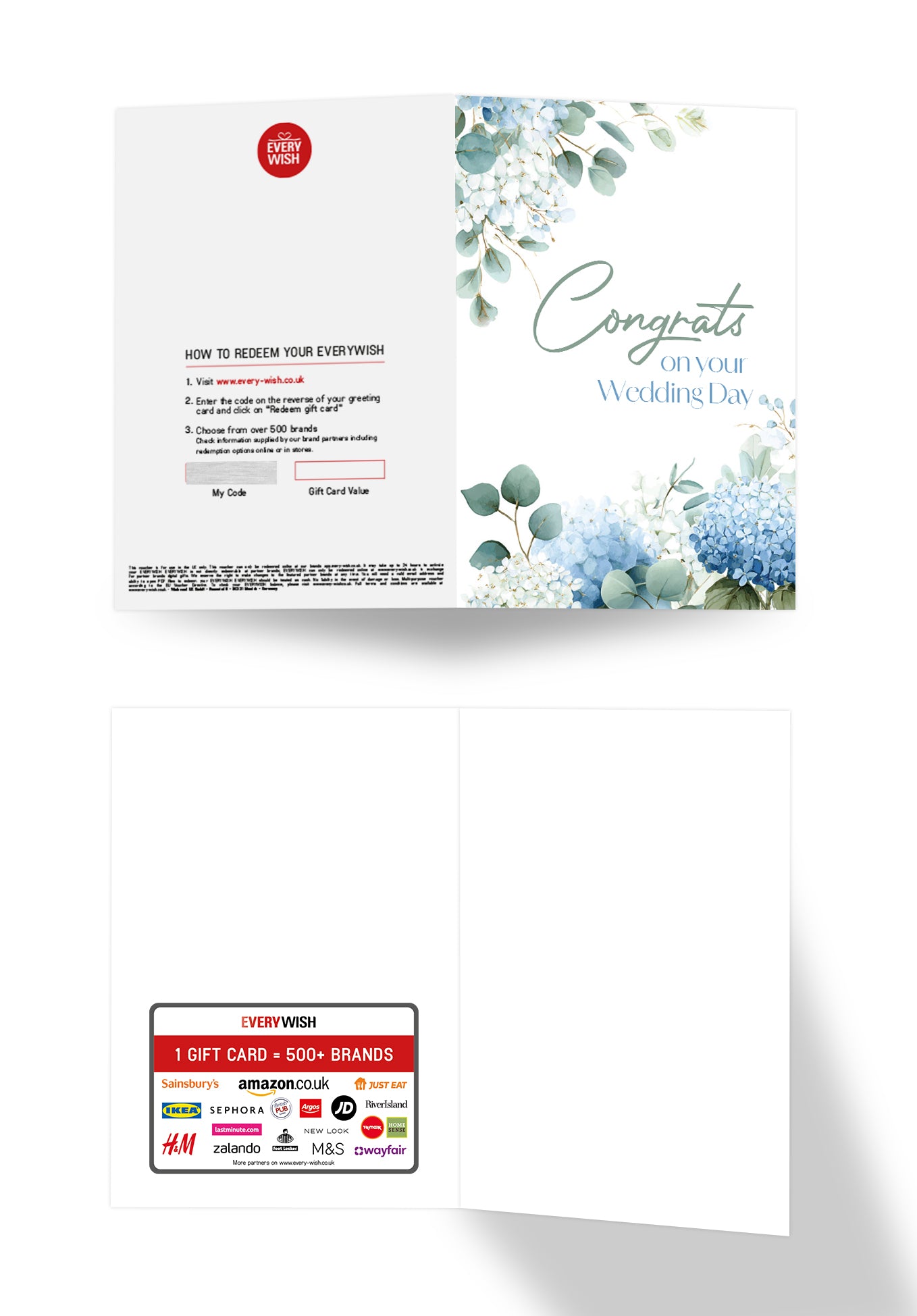 Congrats on your wedding day - Blue hydrangeas