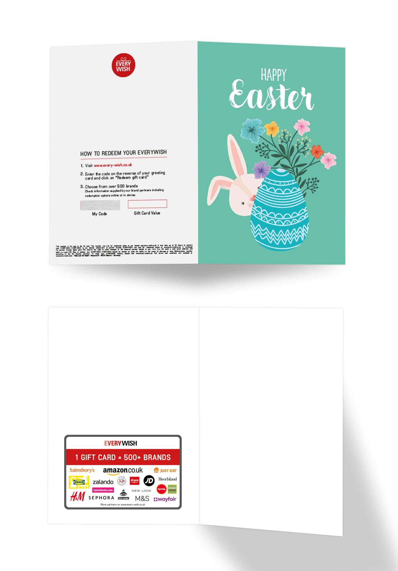 Happy Easter - Turquoise bunny with egg PDF