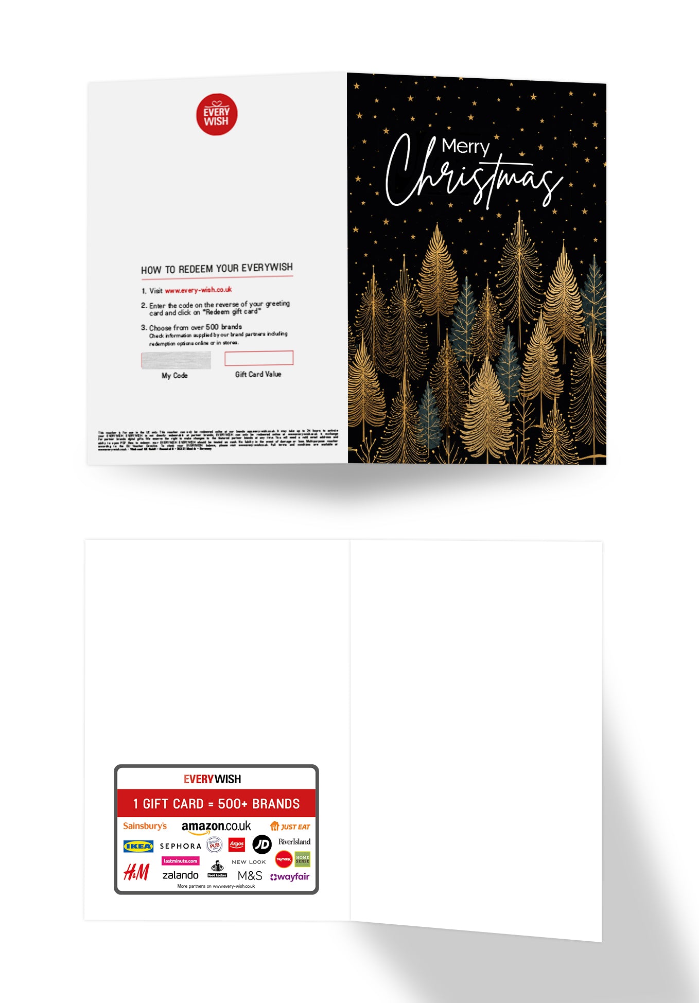 Merry Christmas - Trees Black Gold