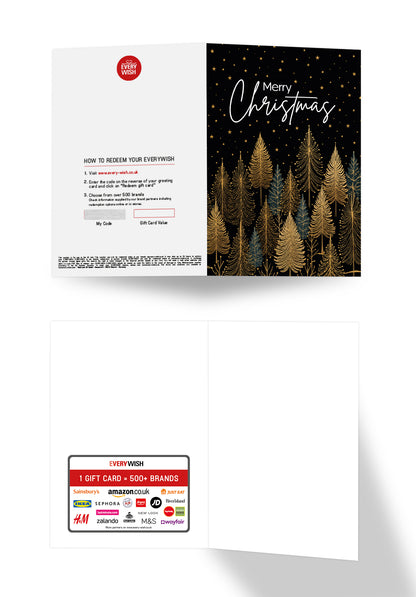 Merry Christmas - Trees Black Gold
