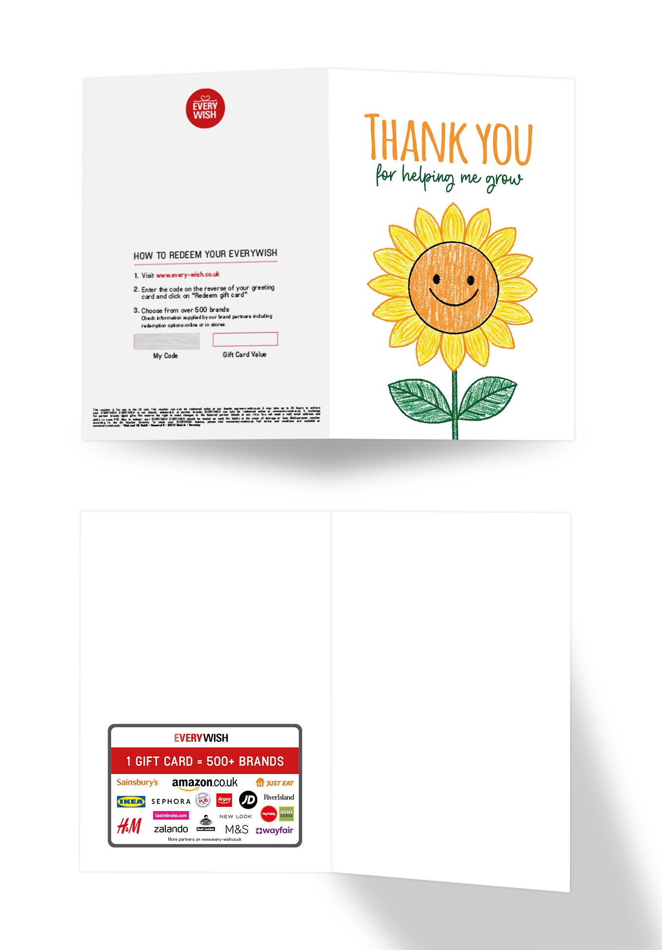 Thank you for helping me grow - Sunflower drawn