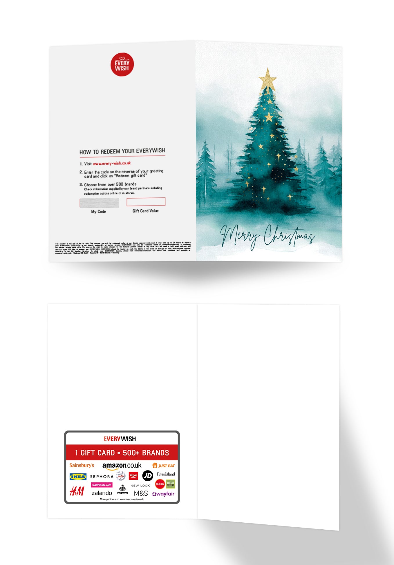 Merry Christmas - Christmas Tree Watercolor Green