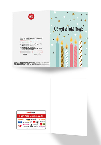Congratulations – Candles and Stars