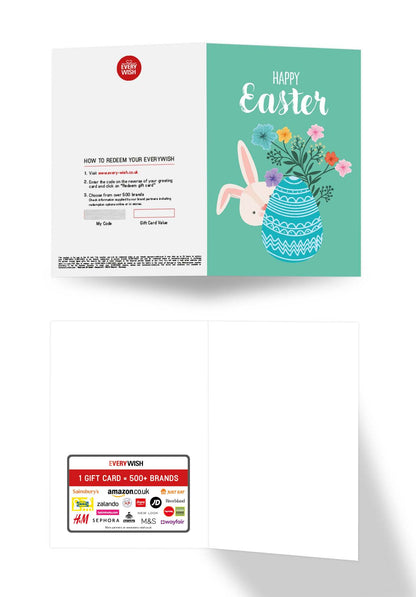 Happy Easter - Turquoise bunny with egg