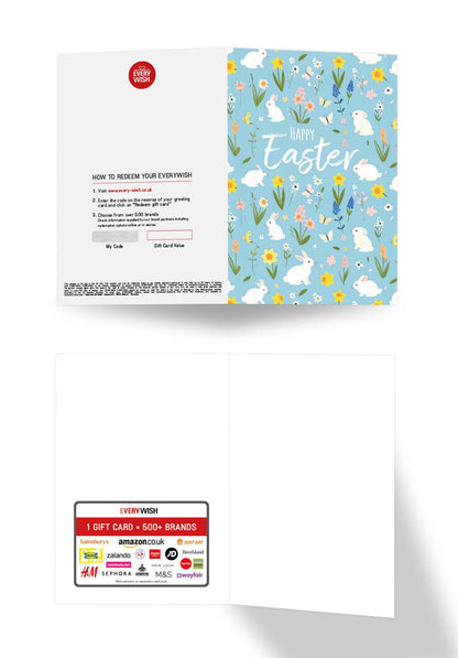 Happy Easter - Bunny Pattern Blue