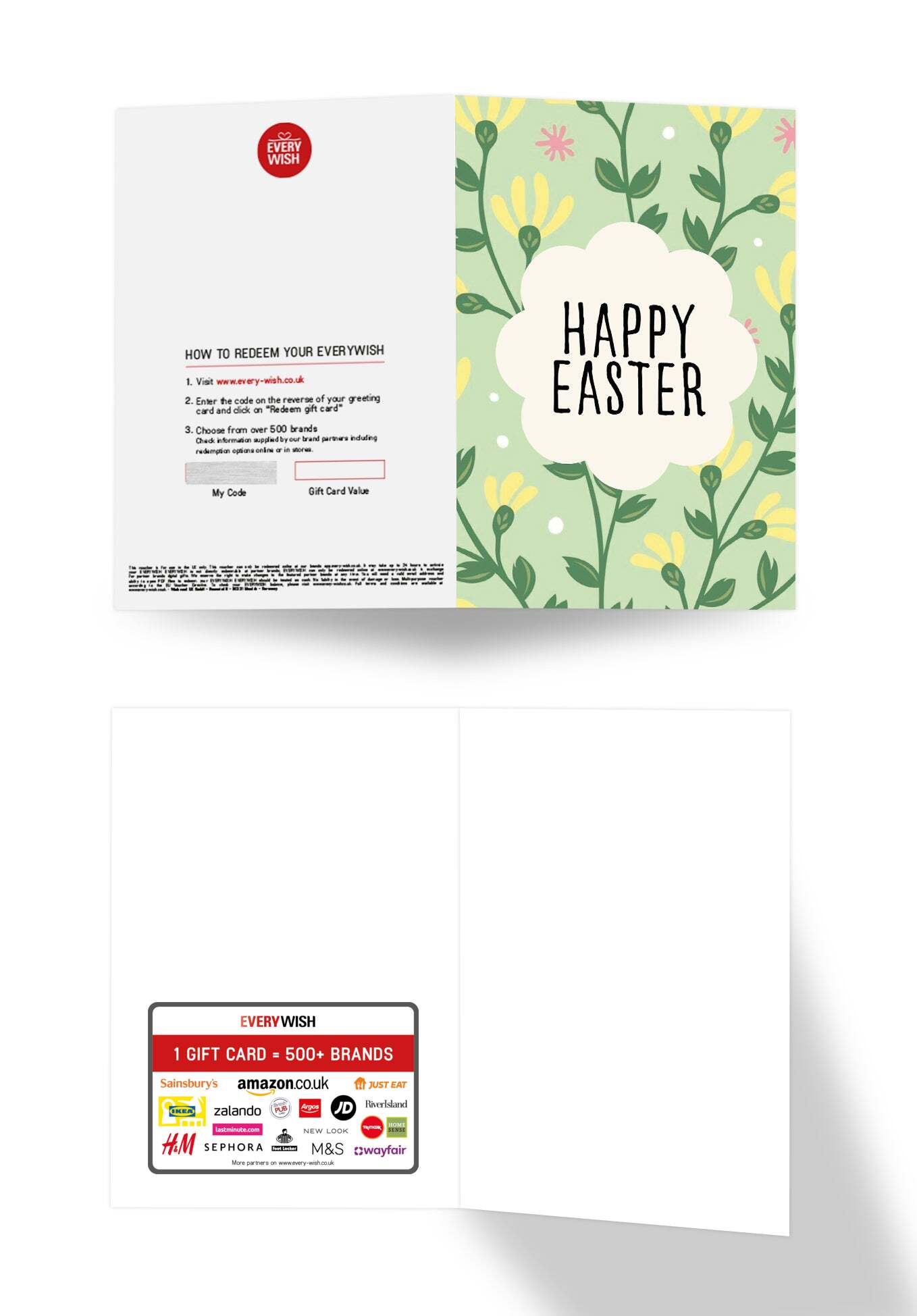 Happy Easter - Floral pattern green PDF