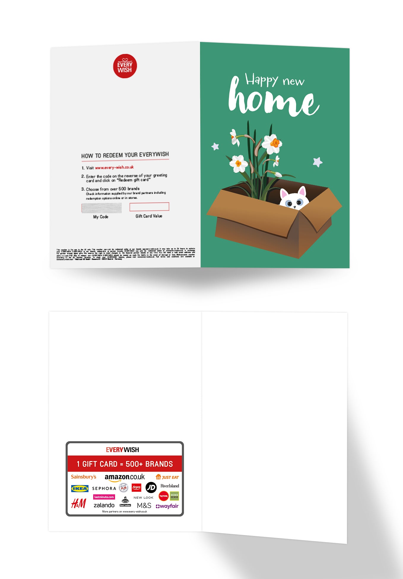 Happy new home - Cat and Flower