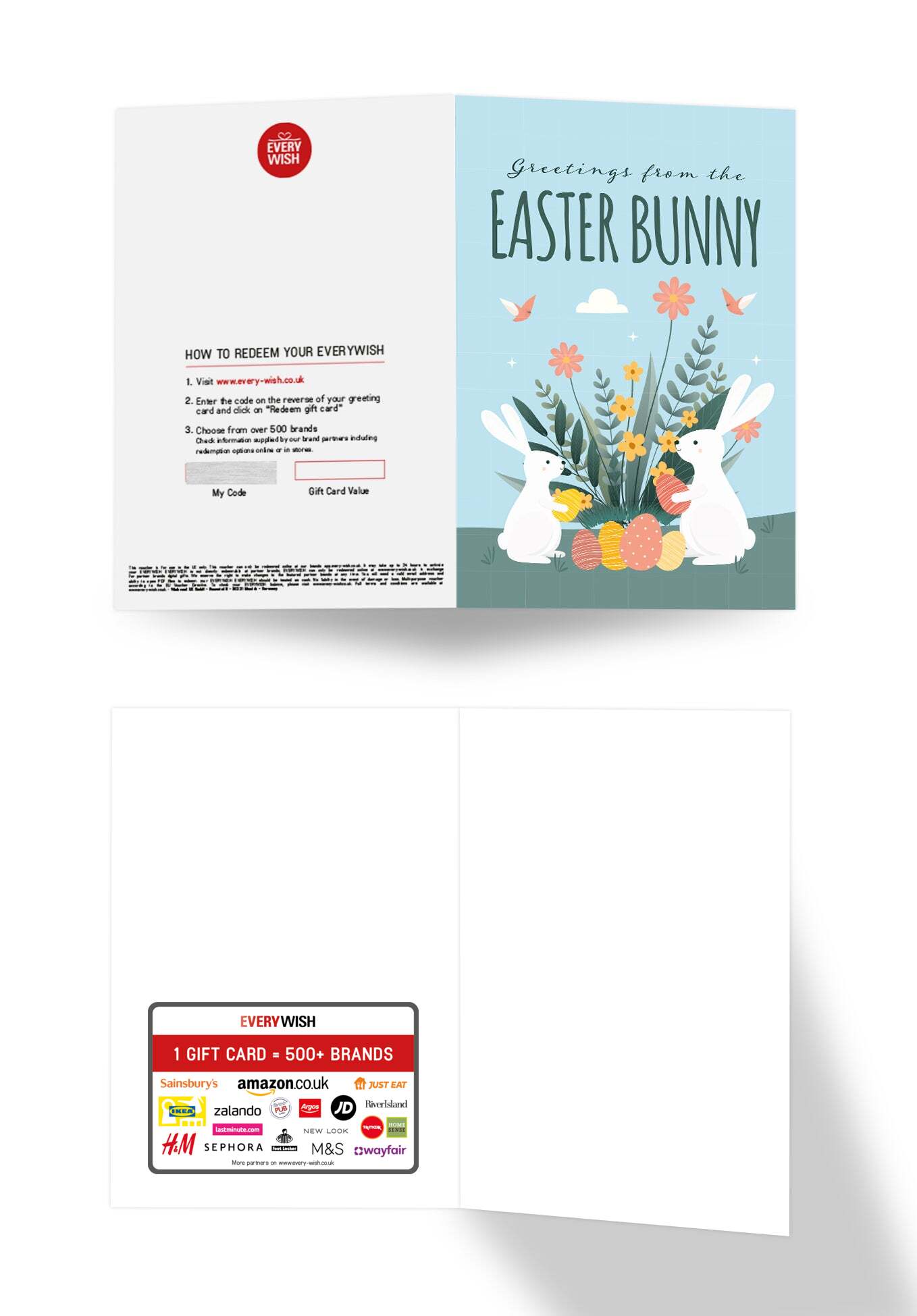 Greetings from the Easter Bunny - Bunnies and flowers