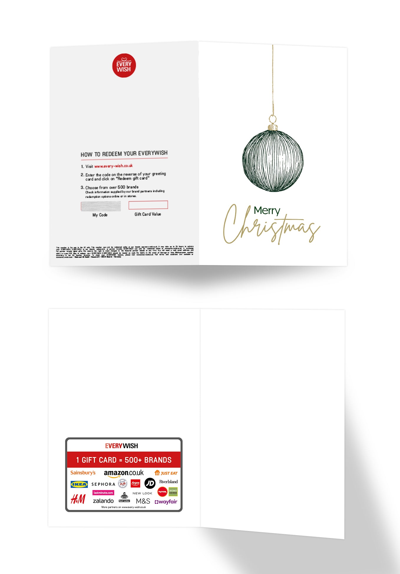 Merry Christmas - Bauble Green Gold
