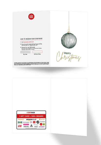 Merry Christmas - Bauble Green Gold