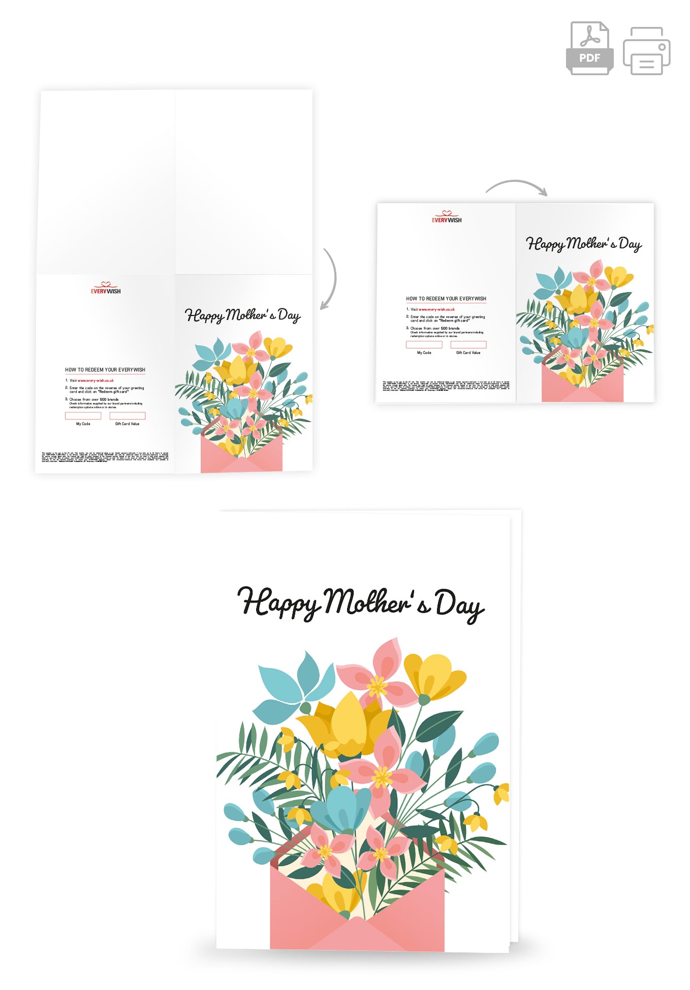 Happy Mother's Day - Flowers in an envelope