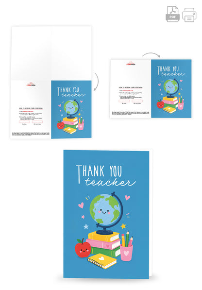 Thank you teacher - School supplies blue