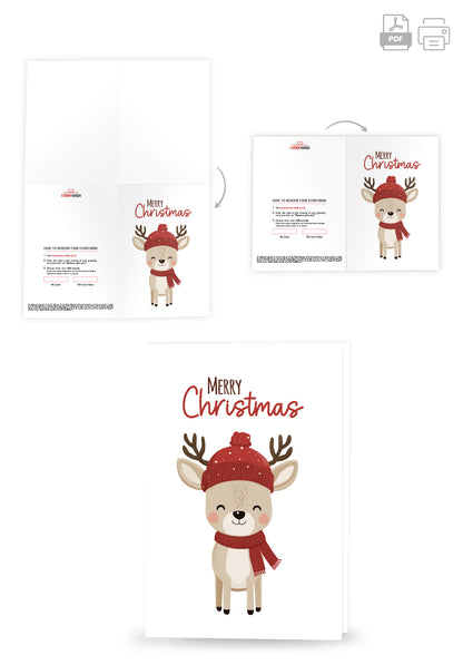 Merry Christmas - Deer with a hat