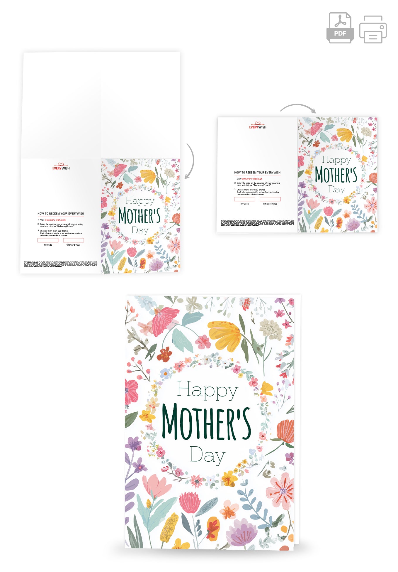 Happy Mother's Day - Illustrative Flowers