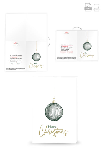 Merry Christmas - Bauble Green Gold