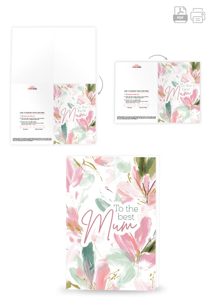 To the best Mum - Painted Flowers