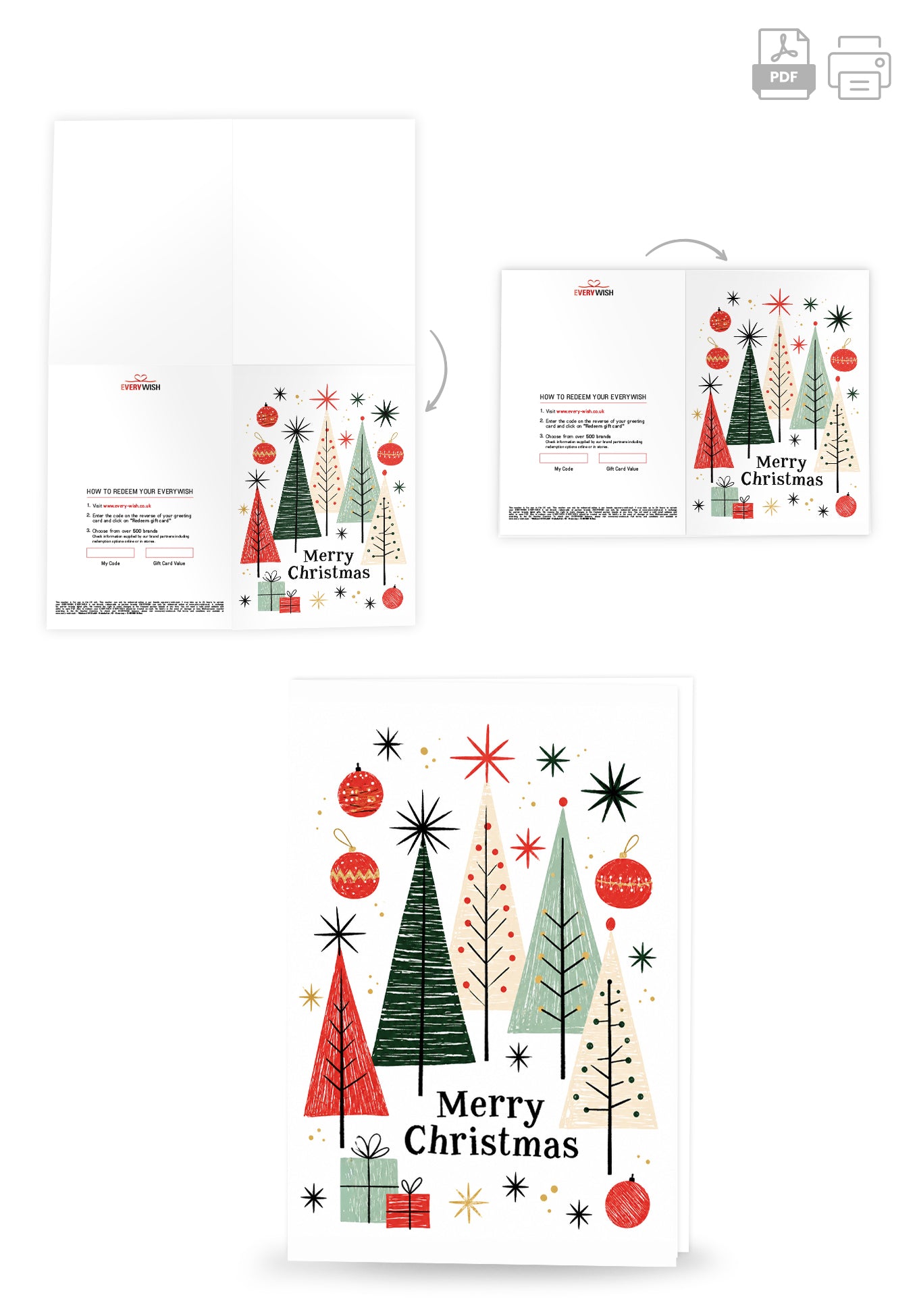 Merry Christmas - Trees Stars Baubles