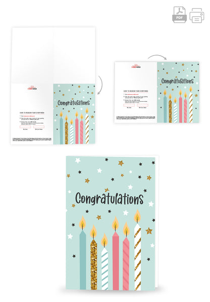 Congratulations – Candles and Stars