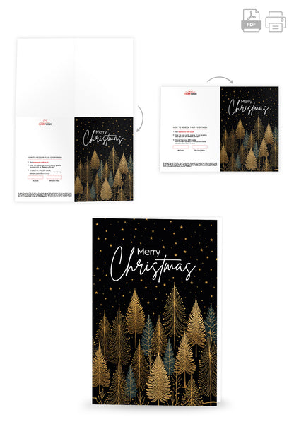 Merry Christmas - Trees Black Gold