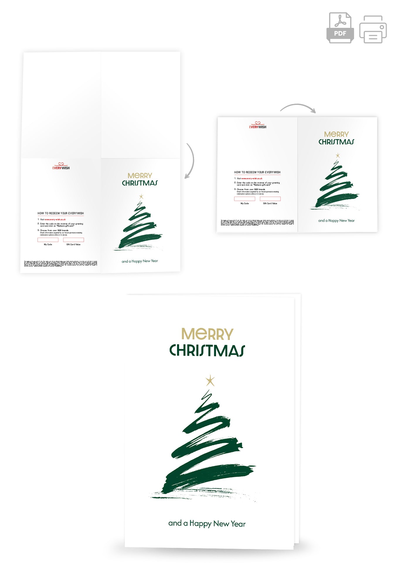 Merry Christmas and a happy new year - Minimalistic Christmastree