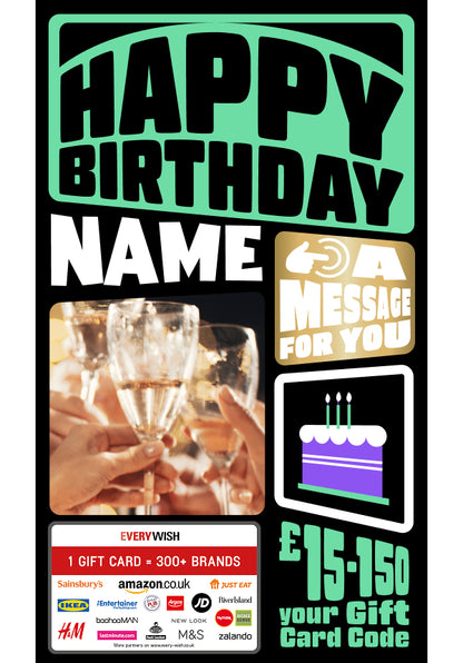 Digital - Happy Birthday - Round