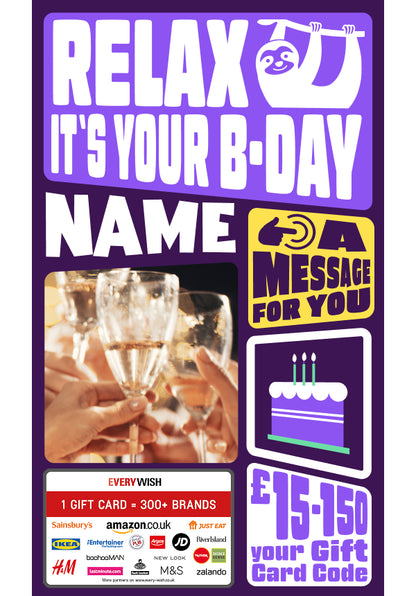 Digital - Relax Birthday - Sloth