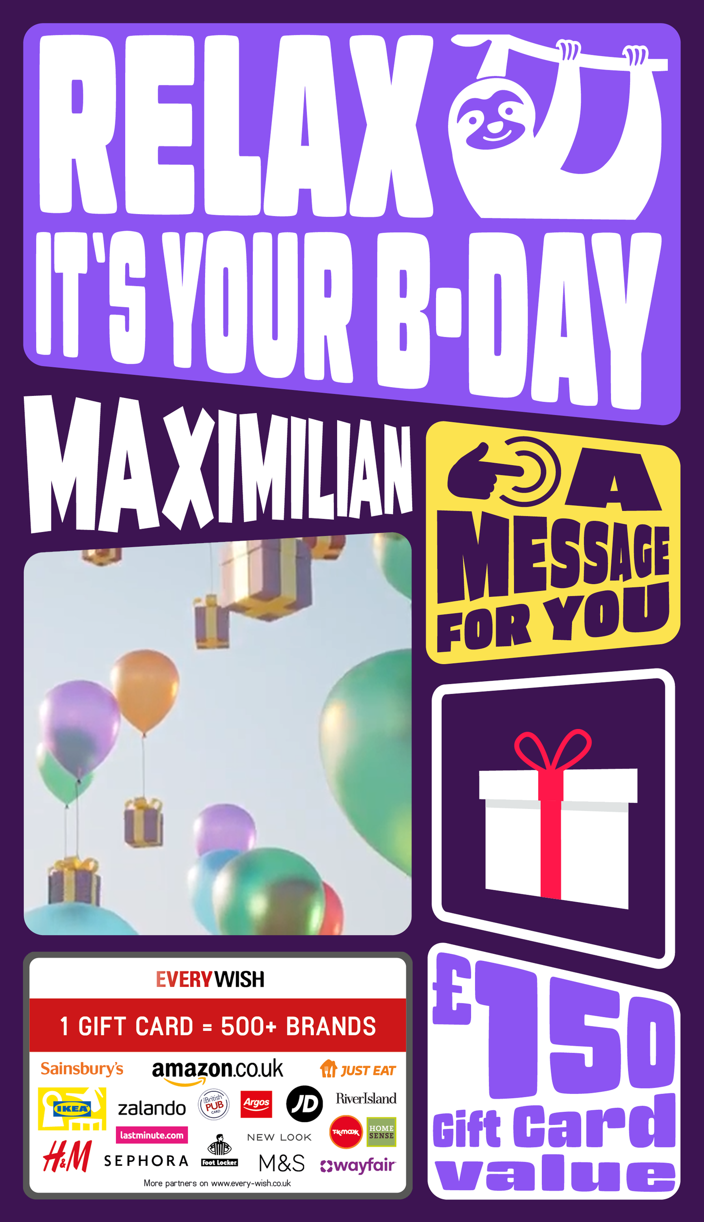 Digital - Relax Birthday - Sloth