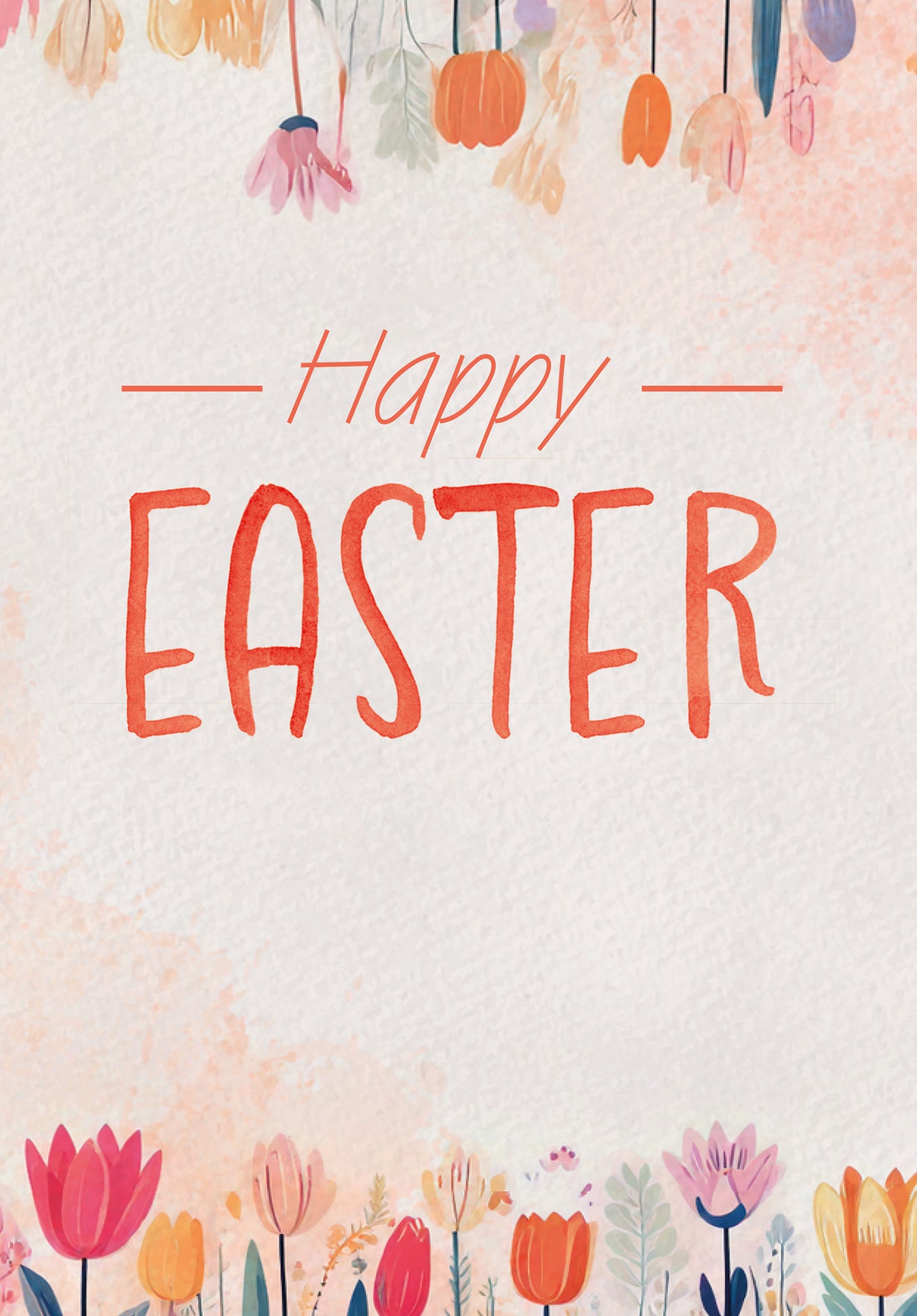 Happy Easter - Watercolour Flowers