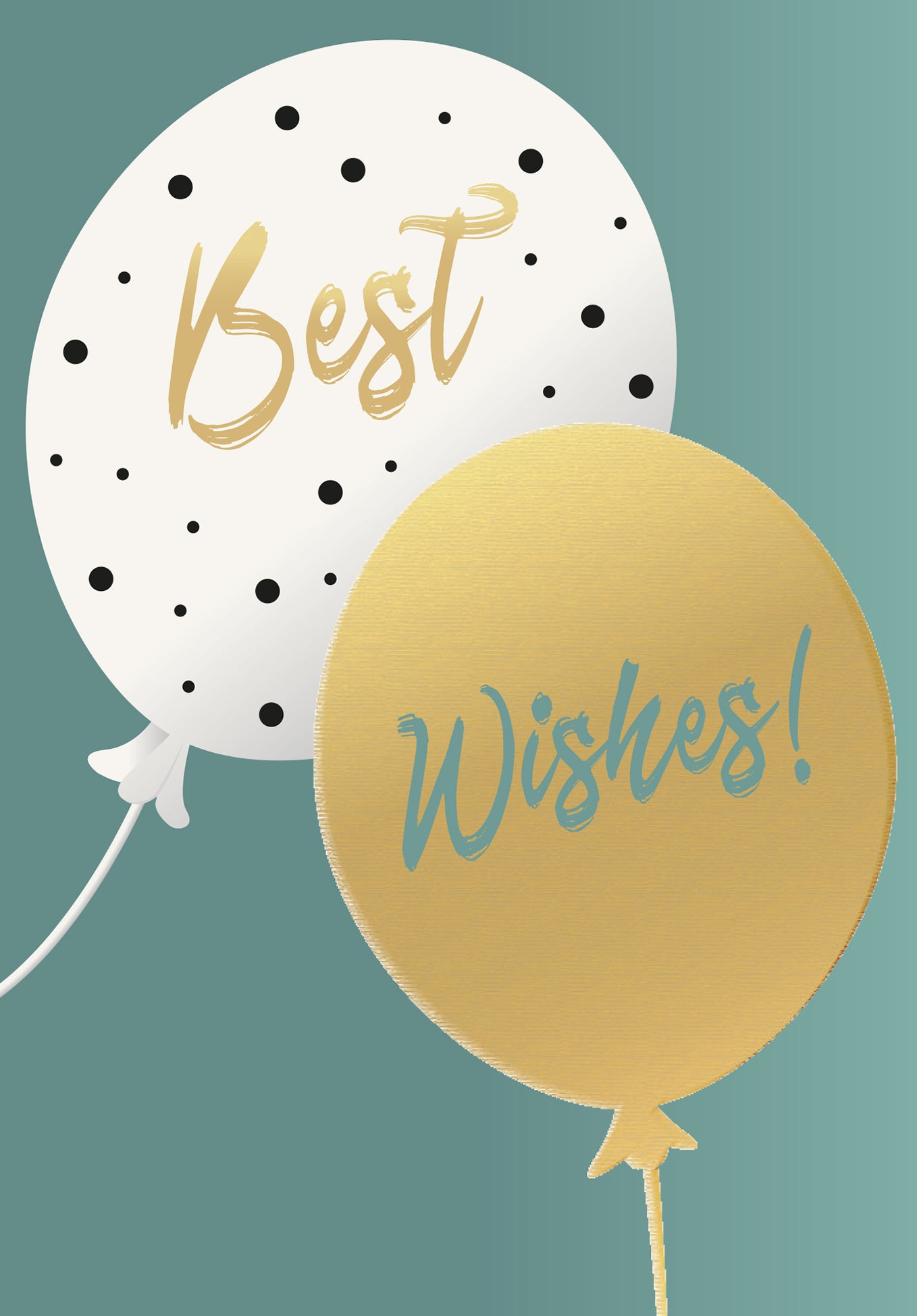 Best Wishes - Balloons Gold (Value)