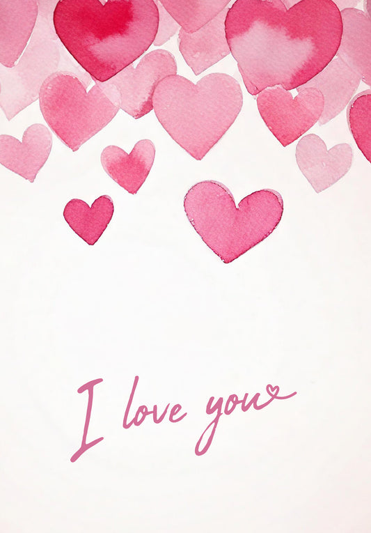 I Love You - Pink Hearts