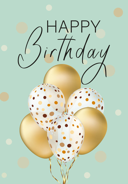 Happy Birthday - Balloons Gold