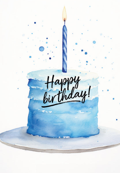 Happy Birthday - Blue cake