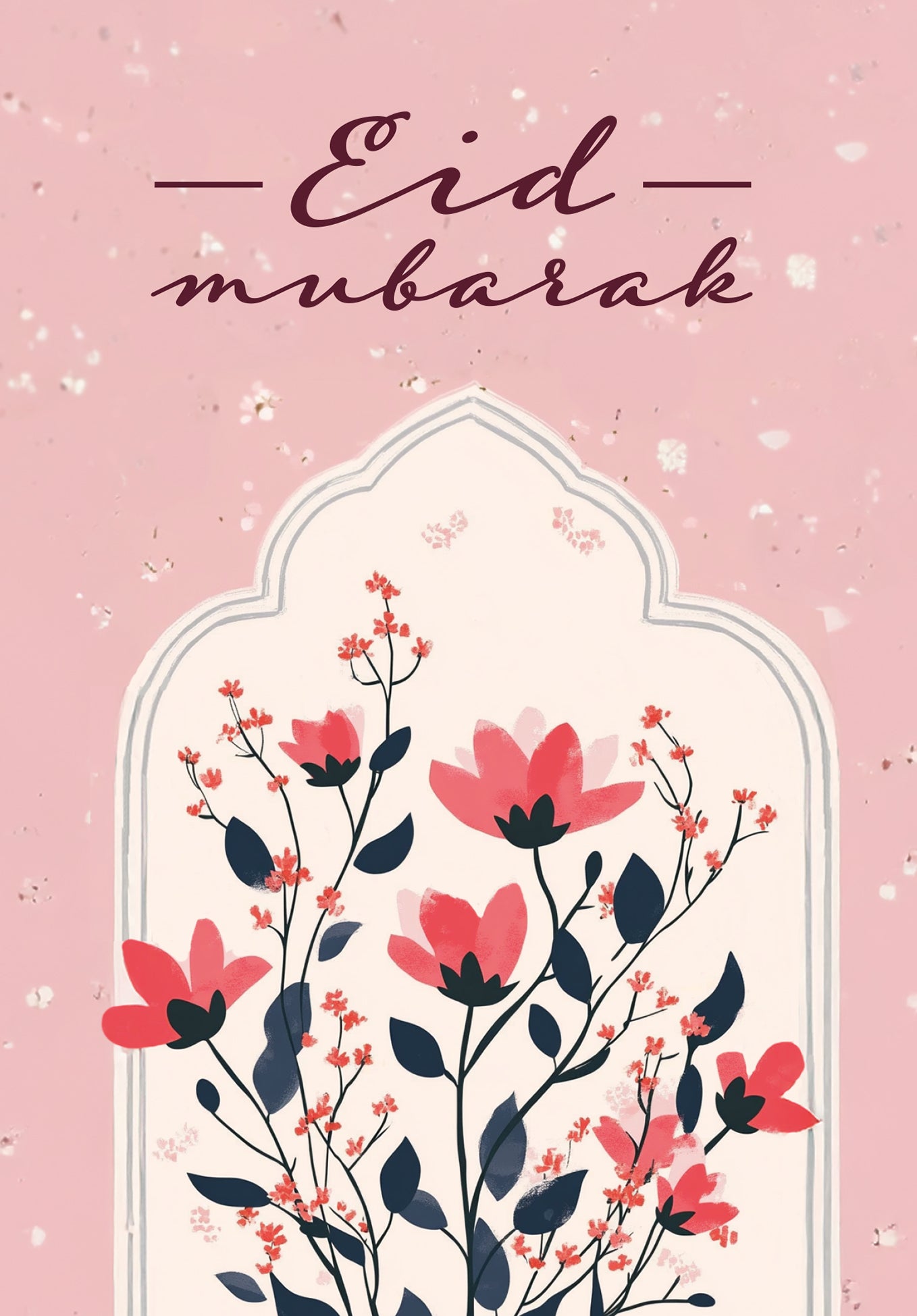 Eid Mubarak - Fleurs roses