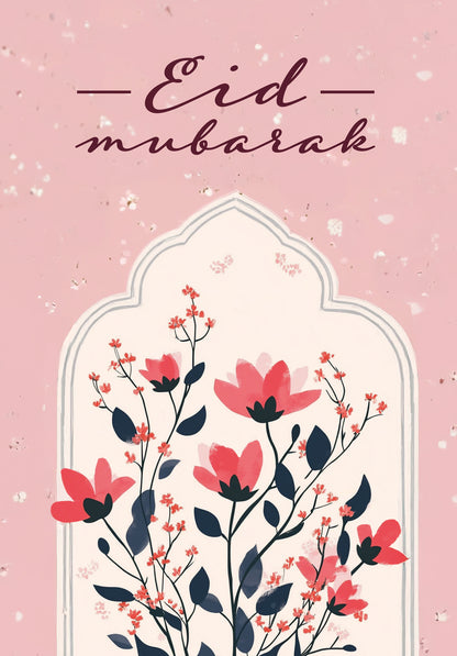 Eid Mubarak - Fleurs roses