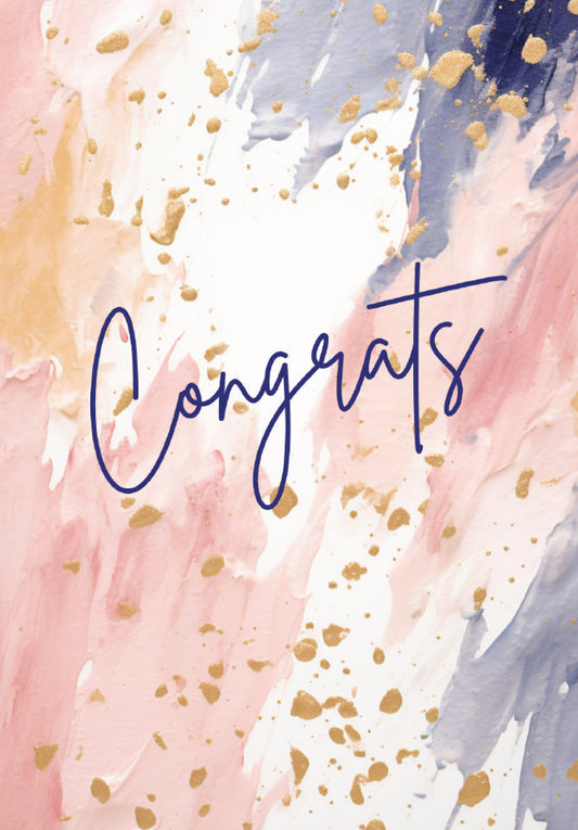 Congrats - Colourful watercolour