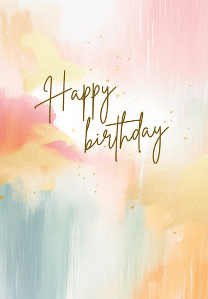 Happy Birthday - Colourful watercolour