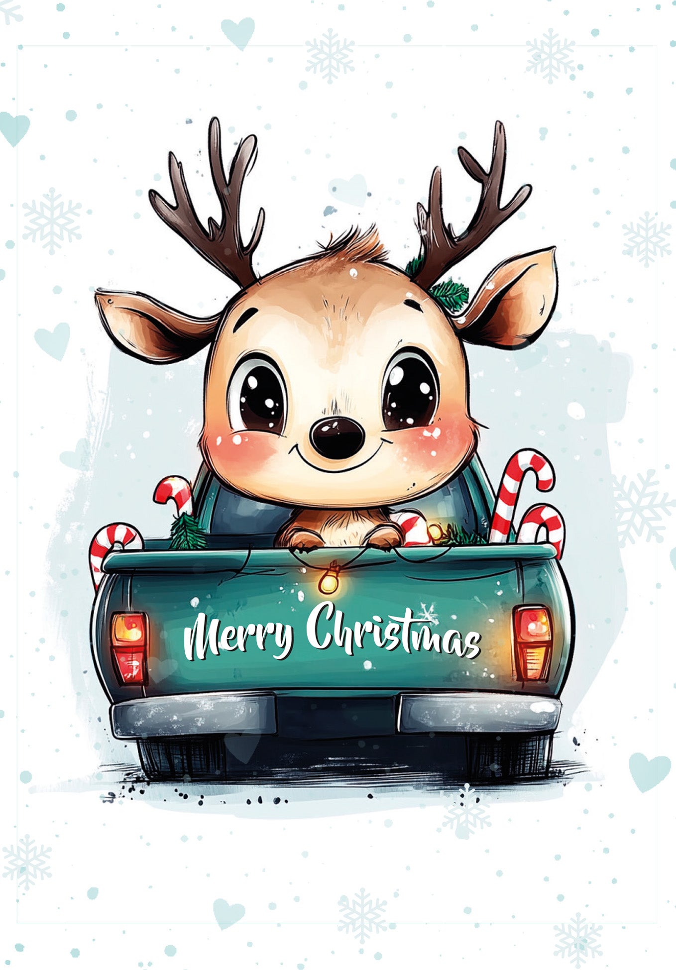Merry Christmas - Reindeer Truck