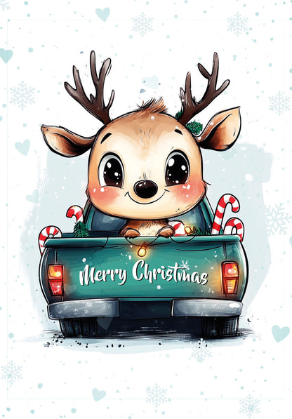 Merry Christmas - Reindeer Truck