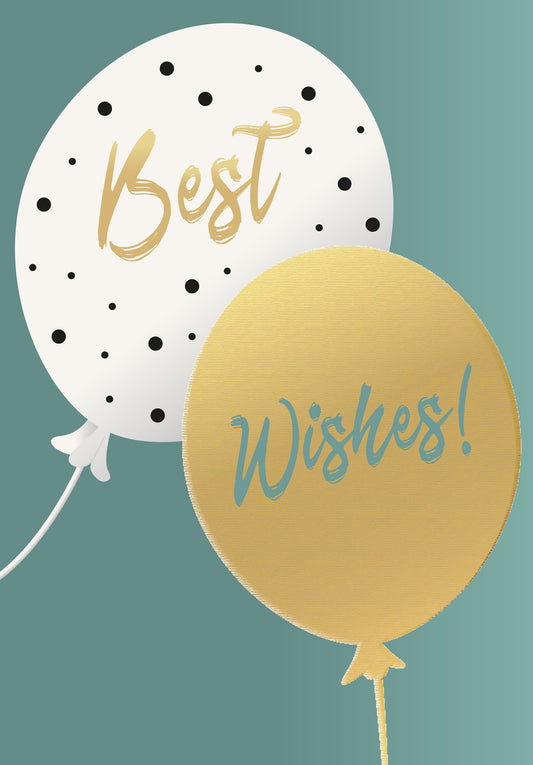 Best Wishes - Balloons Gold