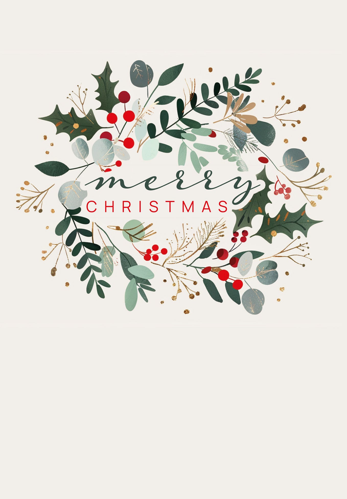 Merry Christmas - Beige Advent Wreath