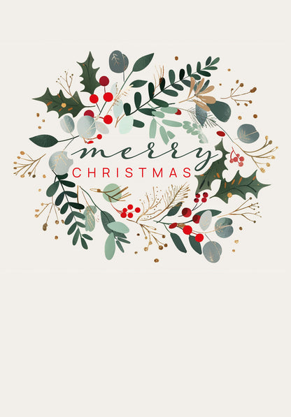 Merry Christmas - Beige Advent Wreath