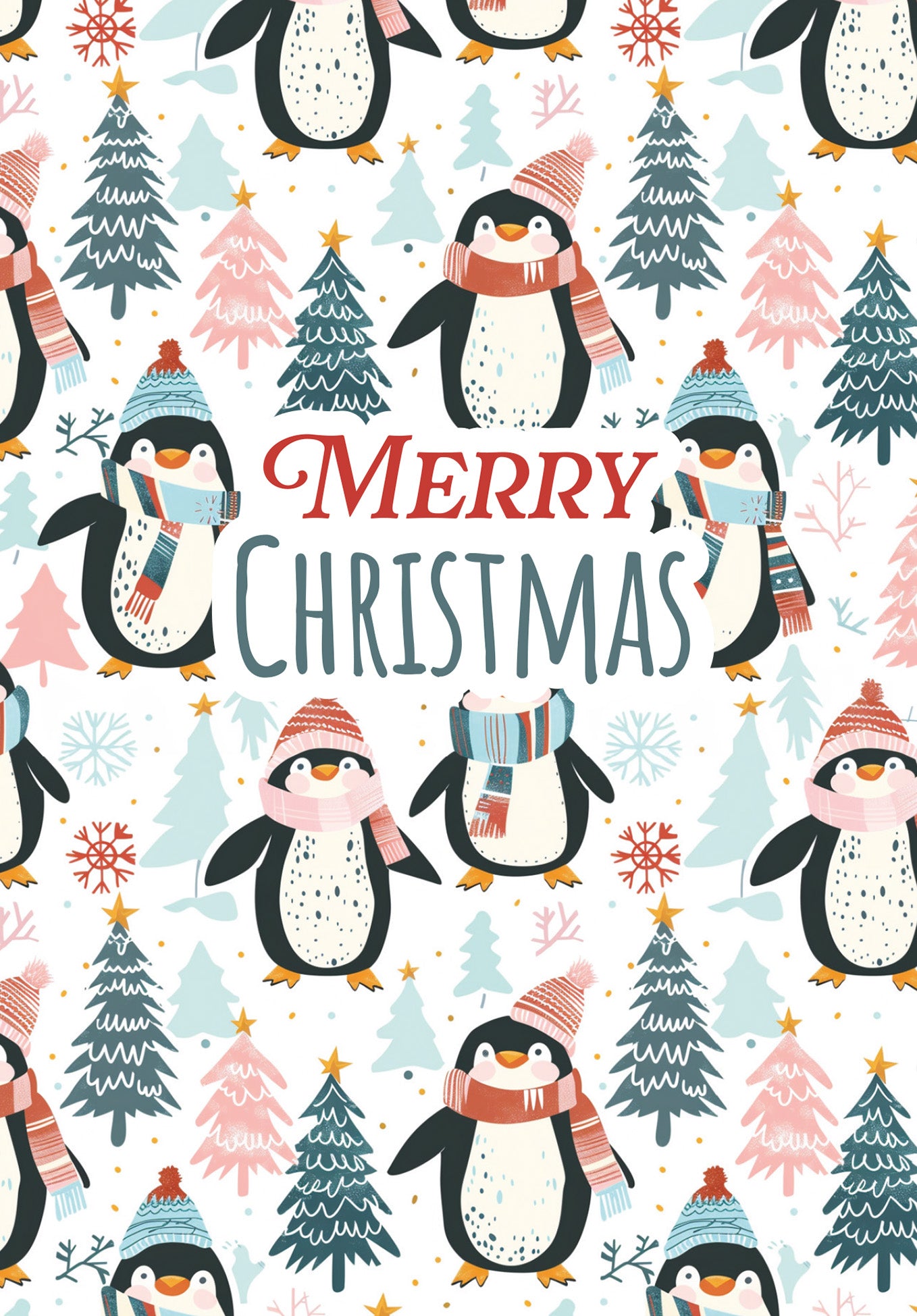 Merry Christmas - Penguins Trees