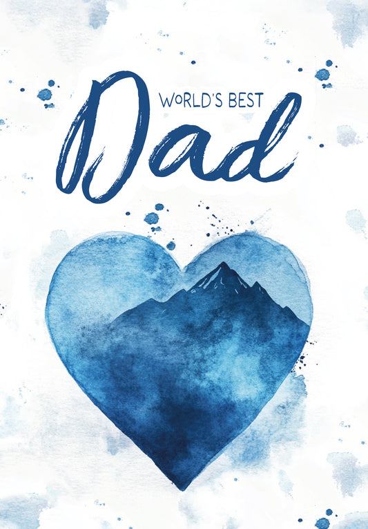 World's best Dad - Heart Blue