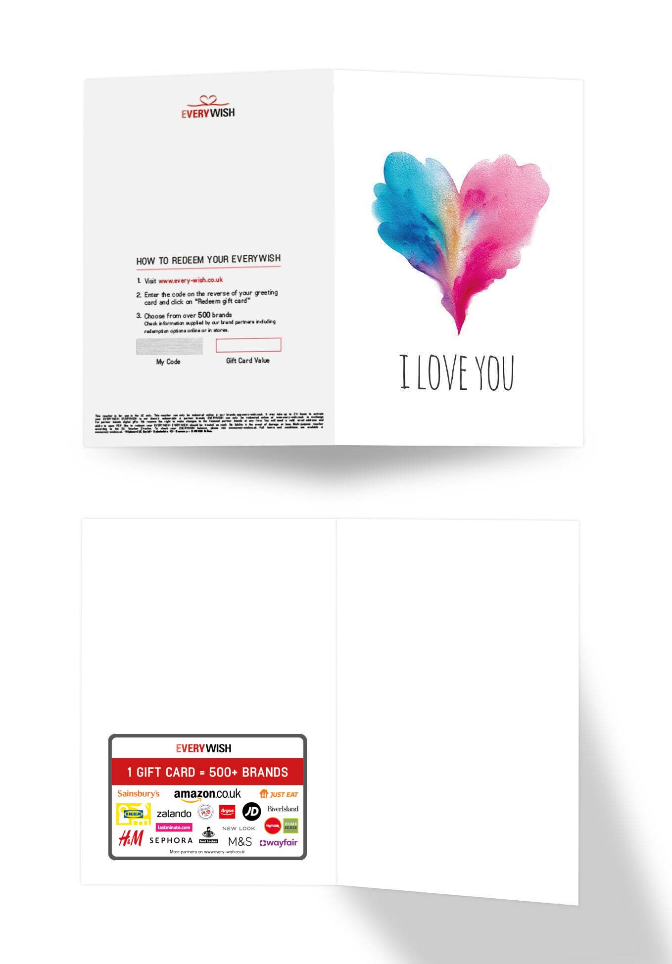 I love you - Heart Blue-Pink