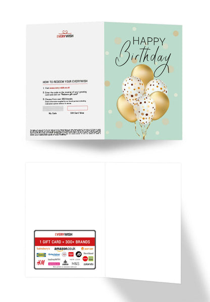 Happy Birthday - Balloons Gold