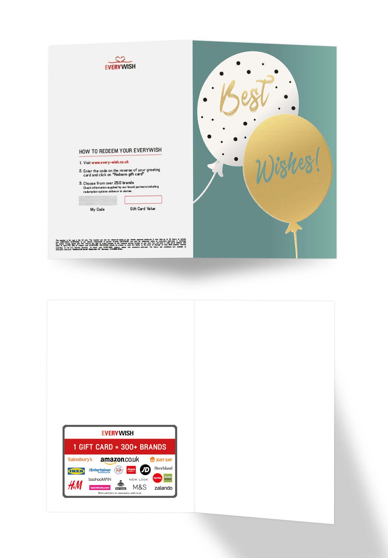 Best Wishes - Balloons Gold (Value)